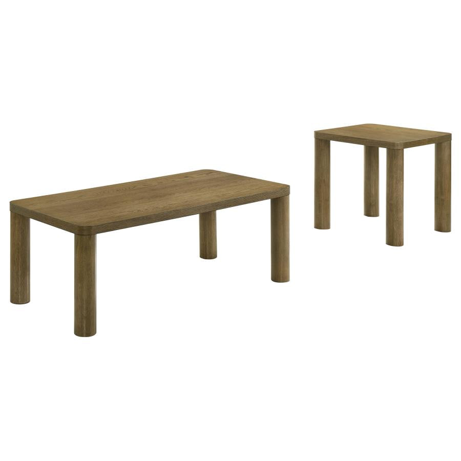 Home & Sleep Outlet - Castlewood 2-piece Cocktail Coffee Table Set Brown Oak