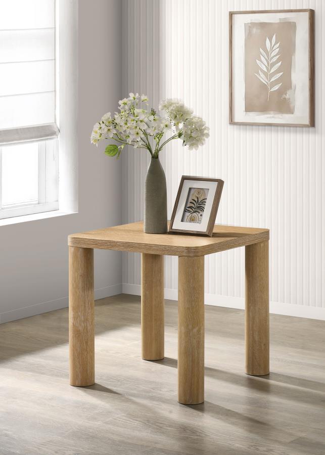 Home & Sleep Outlet - Castlewood Engineered Wood Accent Side End Table Light Oak