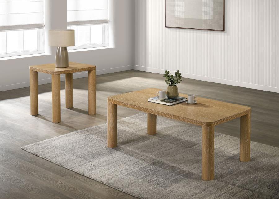 Home & Sleep Outlet - Castlewood 2-piece Cocktail Coffee Table Set Light Oak