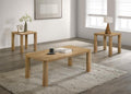 Home & Sleep Outlet - Castlewood 3-piece Cocktail Coffee Table Set Light Oak