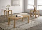 Home & Sleep Outlet - Castlewood 3-piece Cocktail Coffee Table Set Light Oak