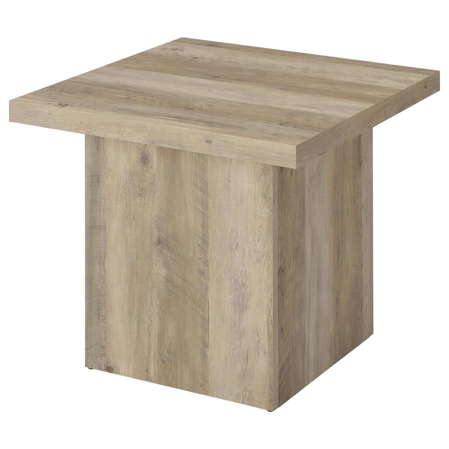 Home & Sleep Outlet - Devar Square Engineered Wood End Table Distressed Pine