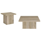 Home & Sleep Outlet - Devar 2-piece Square Coffee End Table Set Distressed Pine