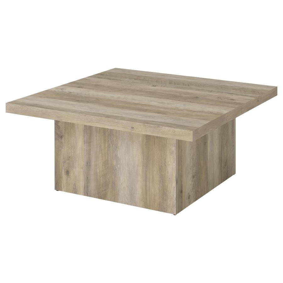 Home & Sleep Outlet - Devar Square Engineered Wood Coffee Table Distressed Pine