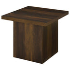 Home & Sleep Outlet - Devar Square Engineered Wood Side End Table Dark Pine