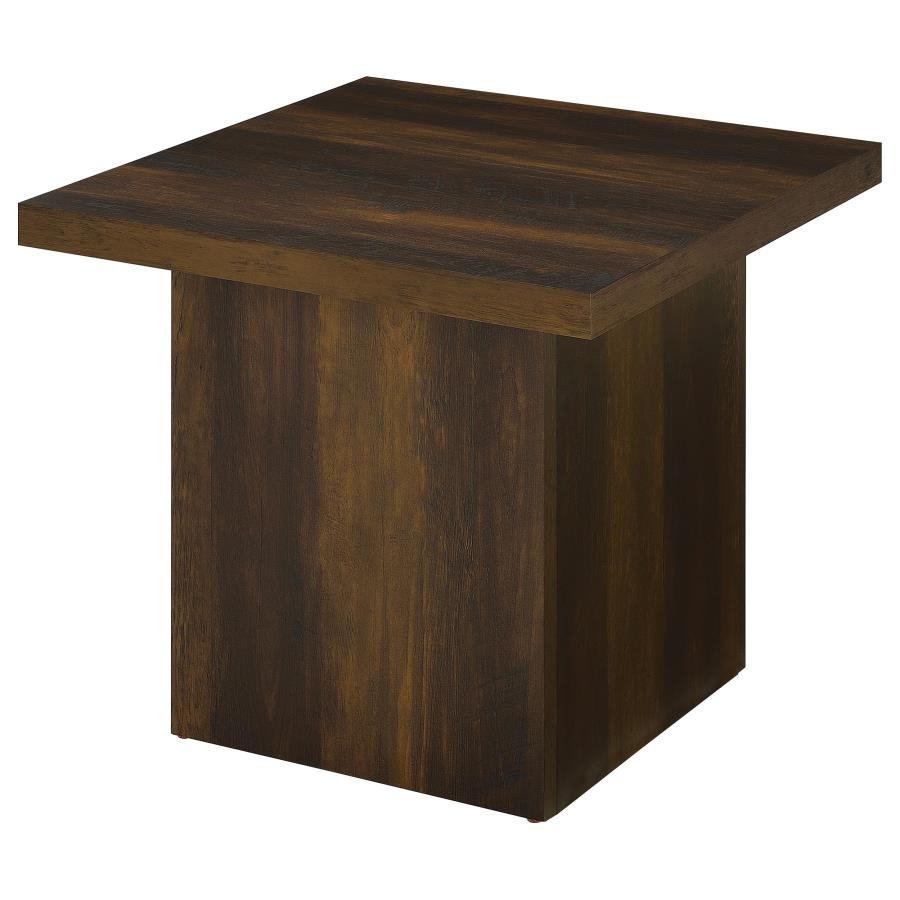 Home & Sleep Outlet - Devar Square Engineered Wood Side End Table Dark Pine