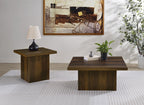 Home & Sleep Outlet - Devar Square Engineered Wood Side End Table Dark Pine