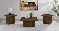 Devar 3-piece Square Coffee and End Table Set Dark Pine
