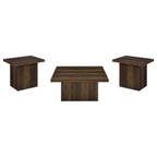 Home & Sleep Outlet - Devar 3-piece Square Coffee and End Table Set Dark Pine