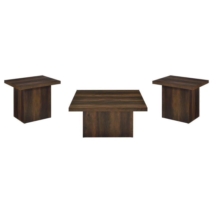 Home & Sleep Outlet - Devar 3-piece Square Coffee and End Table Set Dark Pine