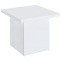 Home & Sleep Outlet - Devar Square Engineered Wood Side End Table White High Gloss