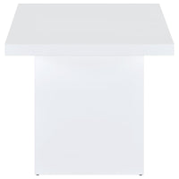 Devar Square Engineered Wood Side End Table White High Gloss