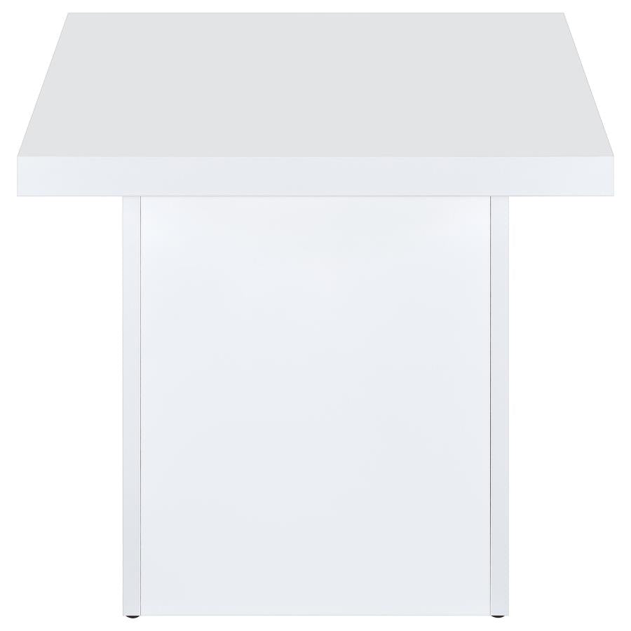 Home & Sleep Outlet - Devar Square Engineered Wood Side End Table White High Gloss