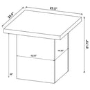Devar Square Engineered Wood Side End Table White High Gloss