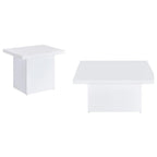 Home & Sleep Outlet - Devar 2-piece Square Coffee End Table Set White High Gloss