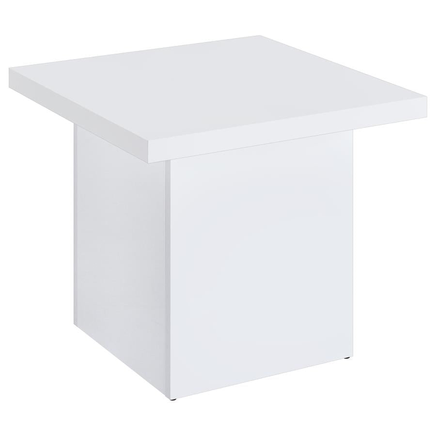 Home & Sleep Outlet - Devar 2-piece Square Coffee End Table Set White High Gloss