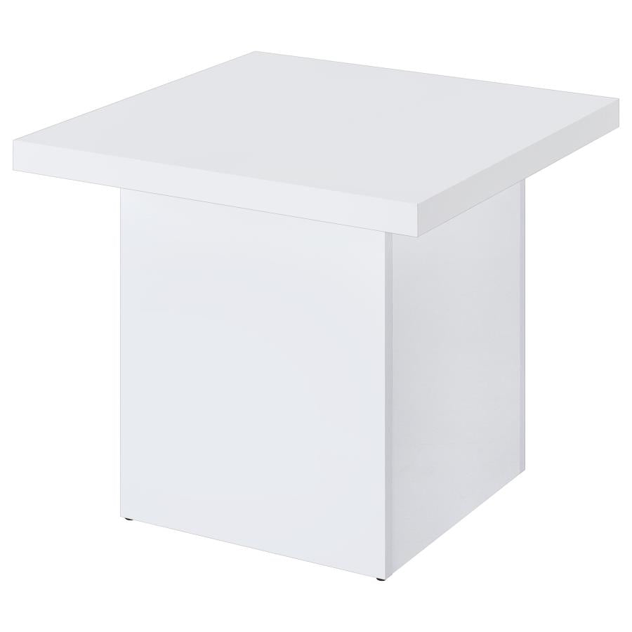 Home & Sleep Outlet - Devar 2-piece Square Coffee End Table Set White High Gloss