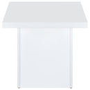 Devar 2-piece Square Coffee End Table Set White High Gloss