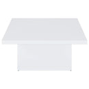 Devar 2-piece Square Coffee End Table Set White High Gloss