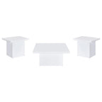 Home & Sleep Outlet - Devar 3-piece Square Coffee End Table Set White High Gloss