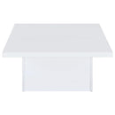 Devar Square Engineered Wood Coffee Table White High Gloss