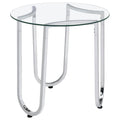 Home & Sleep Outlet - Beller Round Tempered Glass Top End Side Table Chrome
