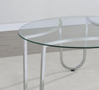 Home & Sleep Outlet - Beller Round Tempered Glass Top End Side Table Chrome