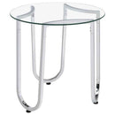 Beller 2-piece Round Tempered Glass Top Coffee Table Set Chrome