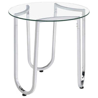 Beller 2-piece Round Tempered Glass Top Coffee Table Set Chrome