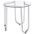 Beller 2-piece Round Tempered Glass Top Coffee Table Set Chrome