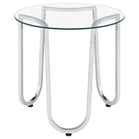 Beller 2-piece Round Tempered Glass Top Coffee Table Set Chrome
