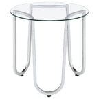 Home & Sleep Outlet - Beller 2-piece Round Tempered Glass Top Coffee Table Set Chrome