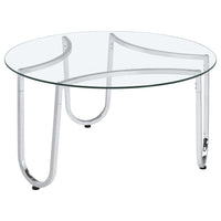 Beller 2-piece Round Tempered Glass Top Coffee Table Set Chrome