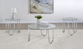 Home & Sleep Outlet - Beller 3-piece Round Tempered Glass Top Coffee Table Set Chrome
