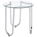 Home & Sleep Outlet - Beller 3-piece Round Tempered Glass Top Coffee Table Set Chrome