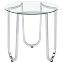 Beller 3-piece Round Tempered Glass Top Coffee Table Set Chrome