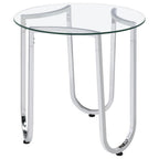 Home & Sleep Outlet - Beller 3-piece Round Tempered Glass Top Coffee Table Set Chrome