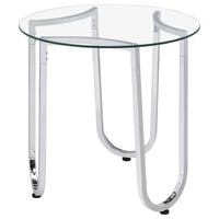 Beller 3-piece Round Tempered Glass Top Coffee Table Set Chrome