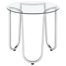 Beller 3-piece Round Tempered Glass Top Coffee Table Set Chrome