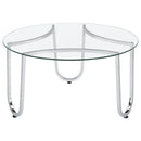 Beller 3-piece Round Tempered Glass Top Coffee Table Set Chrome