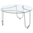 Beller 3-piece Round Tempered Glass Top Coffee Table Set Chrome