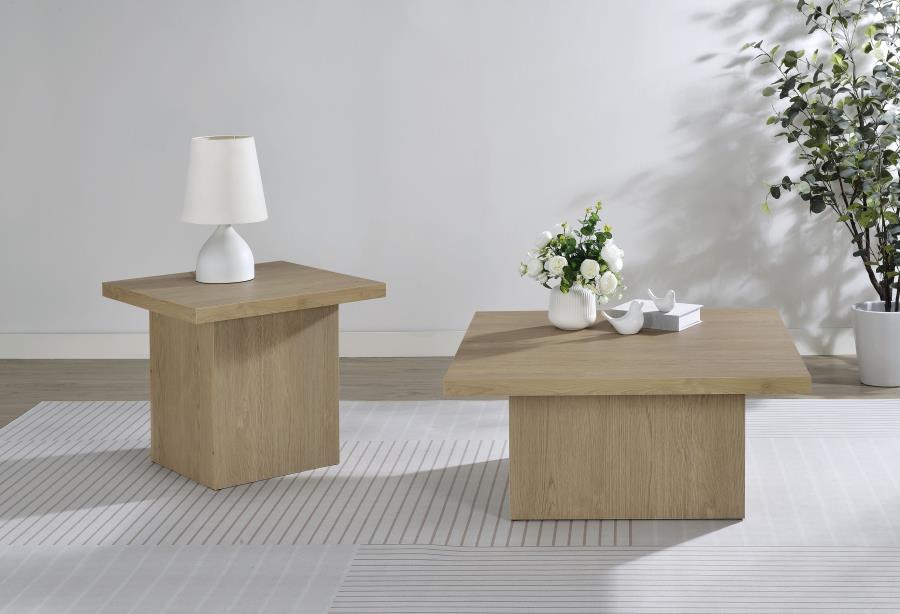 Home & Sleep Outlet - Devar 2-piece Square Cocktail Coffee End Table Set Latte