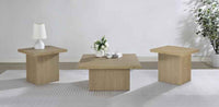 Devar 3-piece Square Cocktail Coffee End Table Set Latte