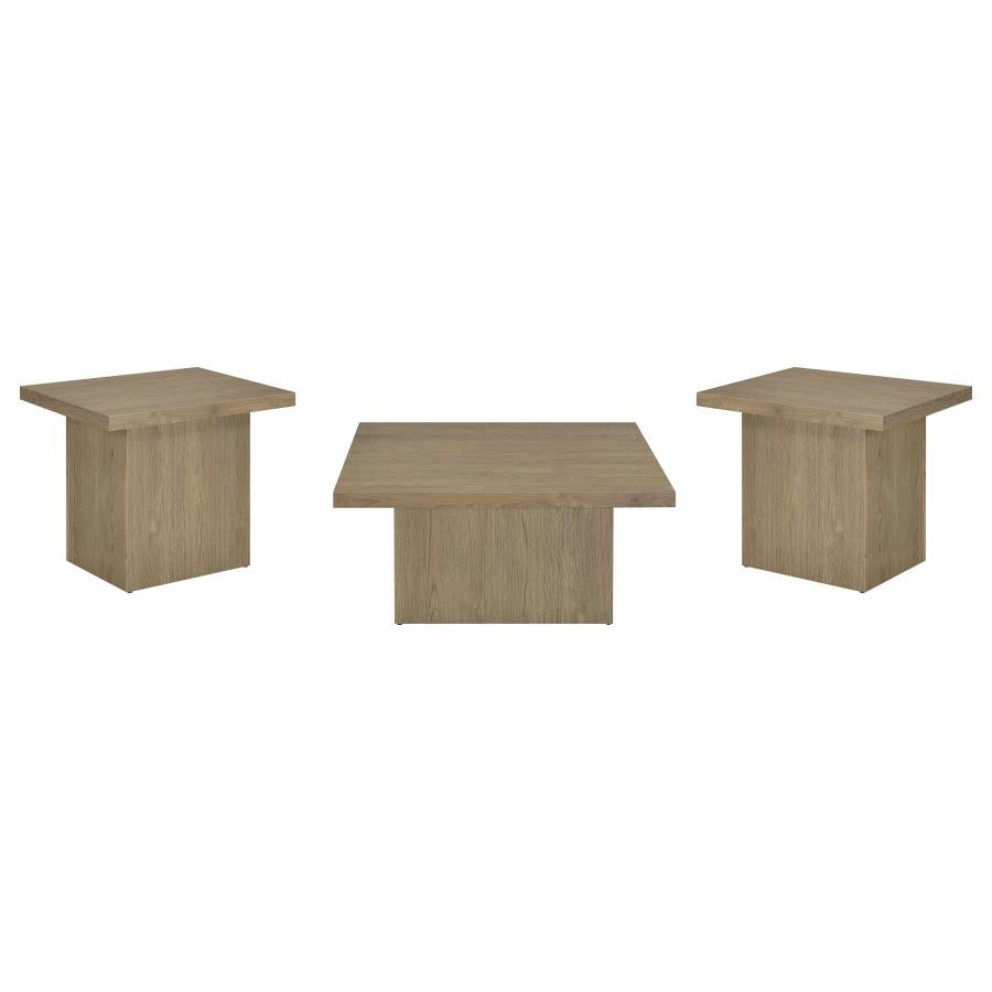 Home & Sleep Outlet - Devar 3-piece Square Cocktail Coffee End Table Set Latte
