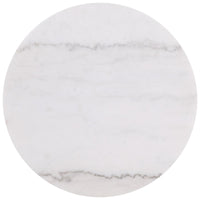 Jason Round White Marble Top Side End Table Greige