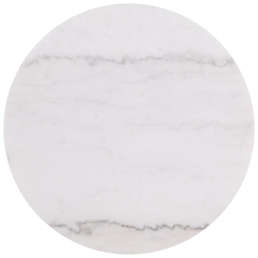 Home & Sleep Outlet - Jason 2-piece Round White Marble Coffee Table Set Greige