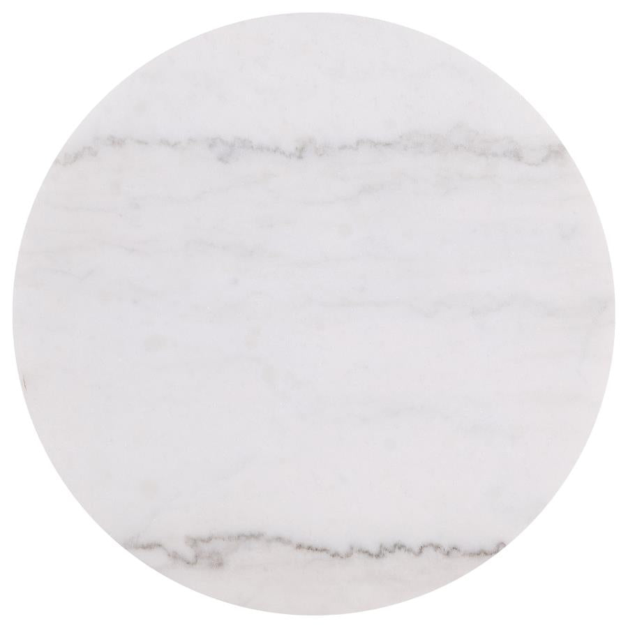 Home & Sleep Outlet - Jason 3-piece Round White Marble Coffee Table Set Greige