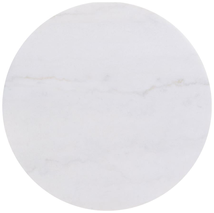 Home & Sleep Outlet - Jason 2-piece Round White Marble Coffee Table Set Honey Brown