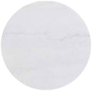 Jason Round White Marble Top Coffee Table Honey Brown