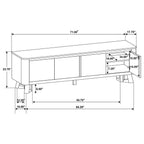 Home & Sleep Outlet - Trotter 71-inch 4-Door Wood TV Stand Media Console Brown